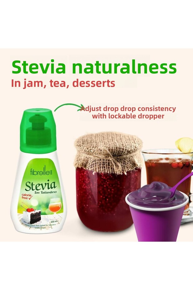 200 ml Zero Liquid Sweetener - with Stevia Head - 5