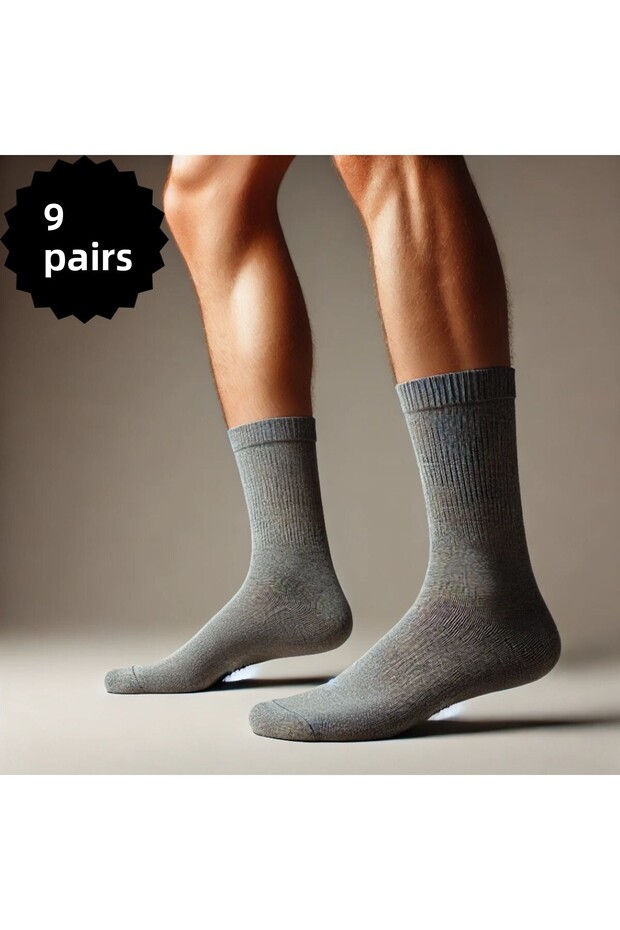 6 Pairs of Unisex Gray College Socks