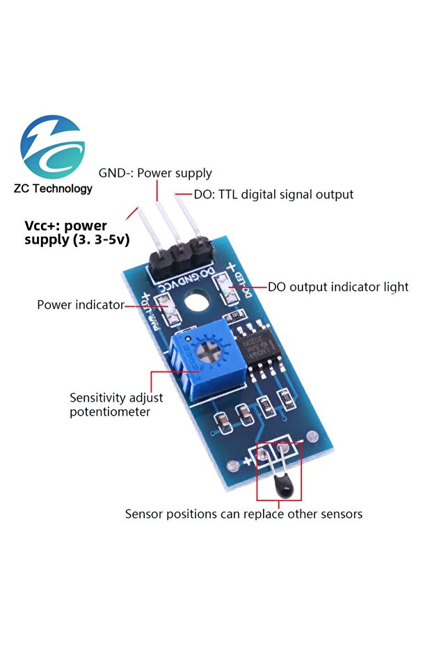 1/5/10PCSThermistor temperature sensor module thermal sensor module DO the digital output/tempera... - 4