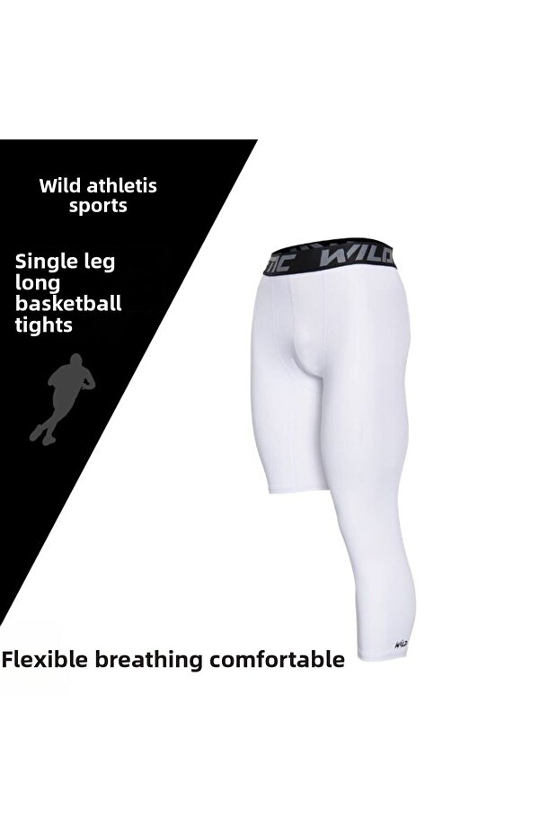 Basketball Single Leg Long 3/4 Sports Tights Left Long