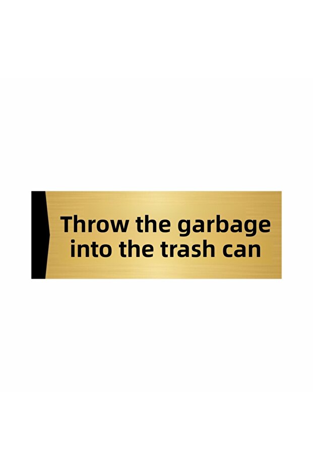 Throw Garbage Trash Can 7X20Cm Gold Color Metal Baffle Sign