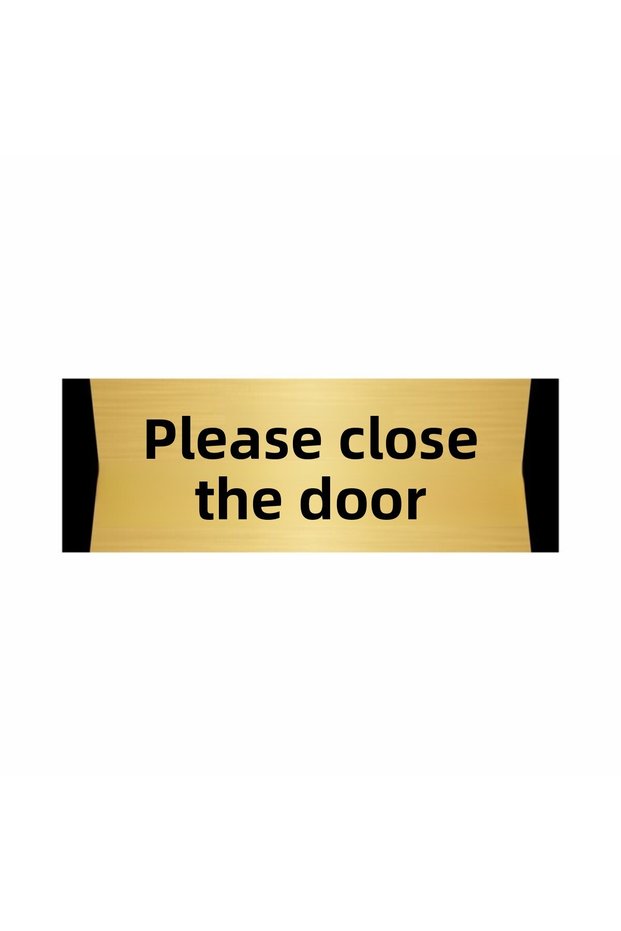 Please Close the Door 10X20Cm Gold Color Metal Diversion Sign