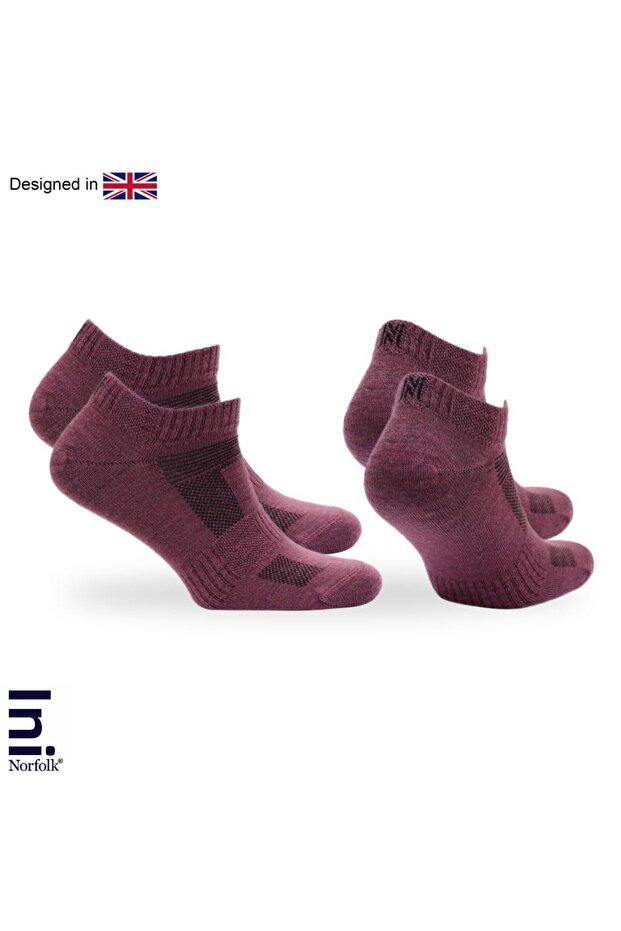 Sheldon Lc Low Cut Merino Wool Outdoor Hiking Socks 2 Pack Rose