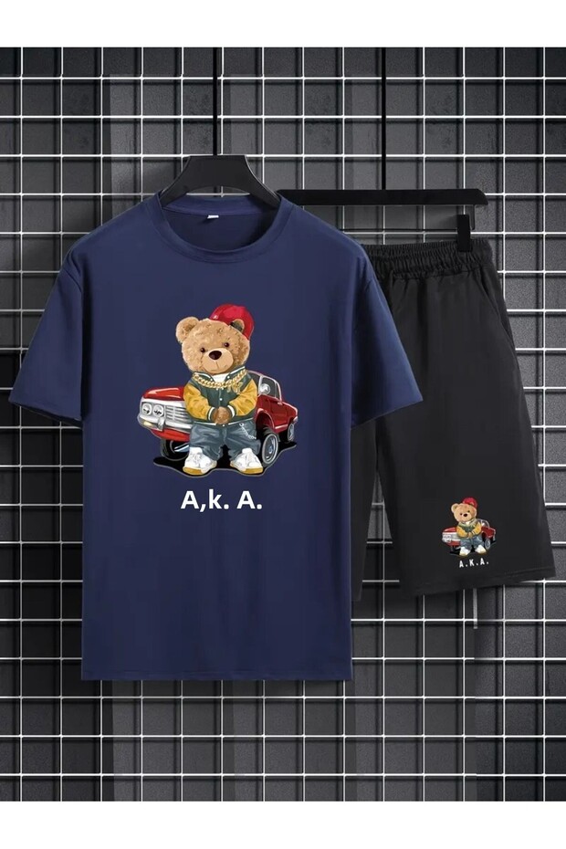 Men's Printed Set - Tee & Shorts Bottom Top Set