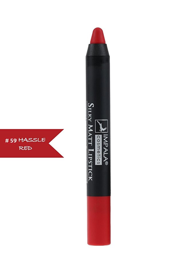 Lip Liner - Silky Matt Lipstick - Long Lasting & Water Resistant No 59 hassle red