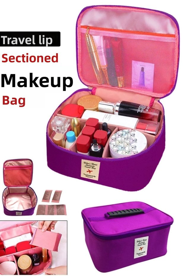 Cosmetic Makeup Bag with Handle Travel Set Makeup Accessories Organizer 24x21x11 Cm