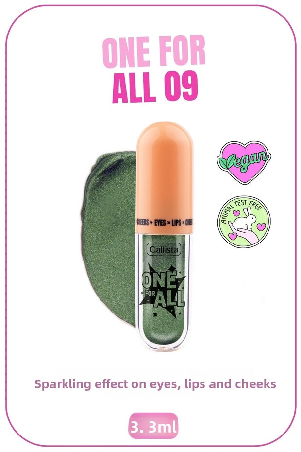 One for All Eyes & Lips & Cheeks Shimmering Liquid Eyeshadow - 09 Peace Forest