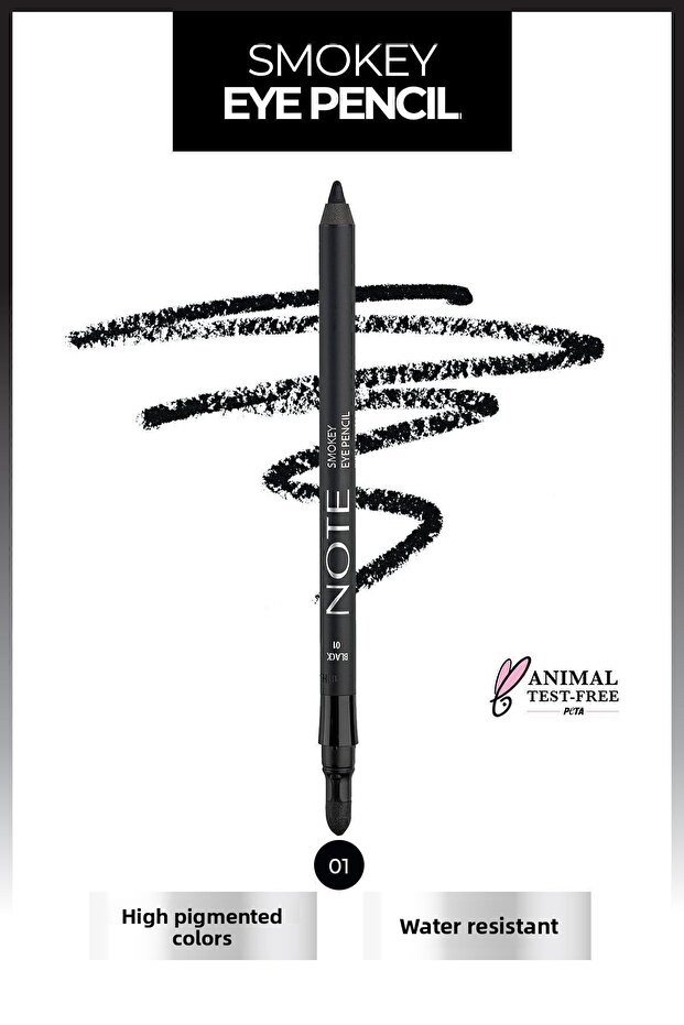 Black Smokey Eye Pencil - Waterproof and Waterproof Eye Pencil with Applicator