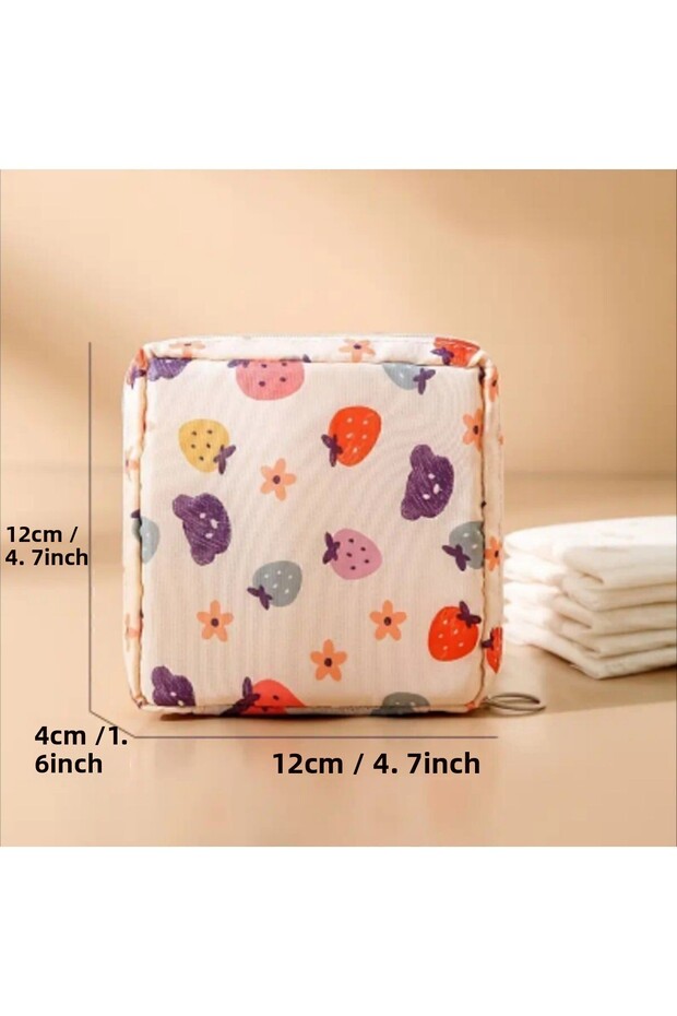 Lemon Patterned Zippered Pad Bag - Multi-Purpose - 7