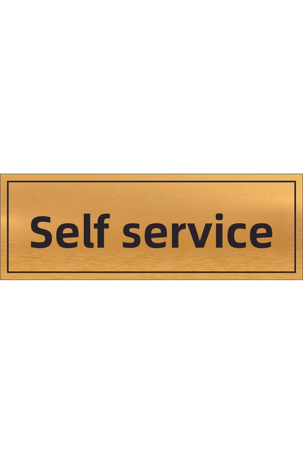 Self-Service Written Gold Metal Sheet 20 X 7 cm