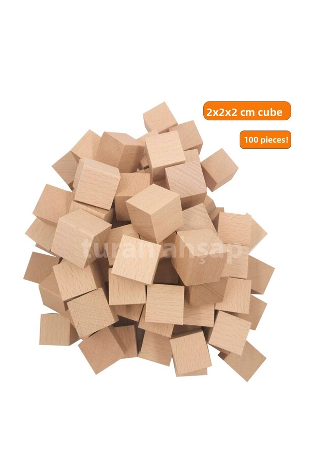 Wooden Cube 2X2X2 cm 100 Pcs