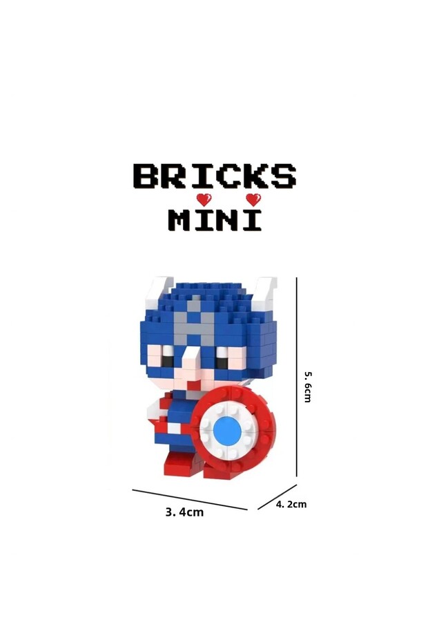 Captain America Bricks Mini Figure - 3