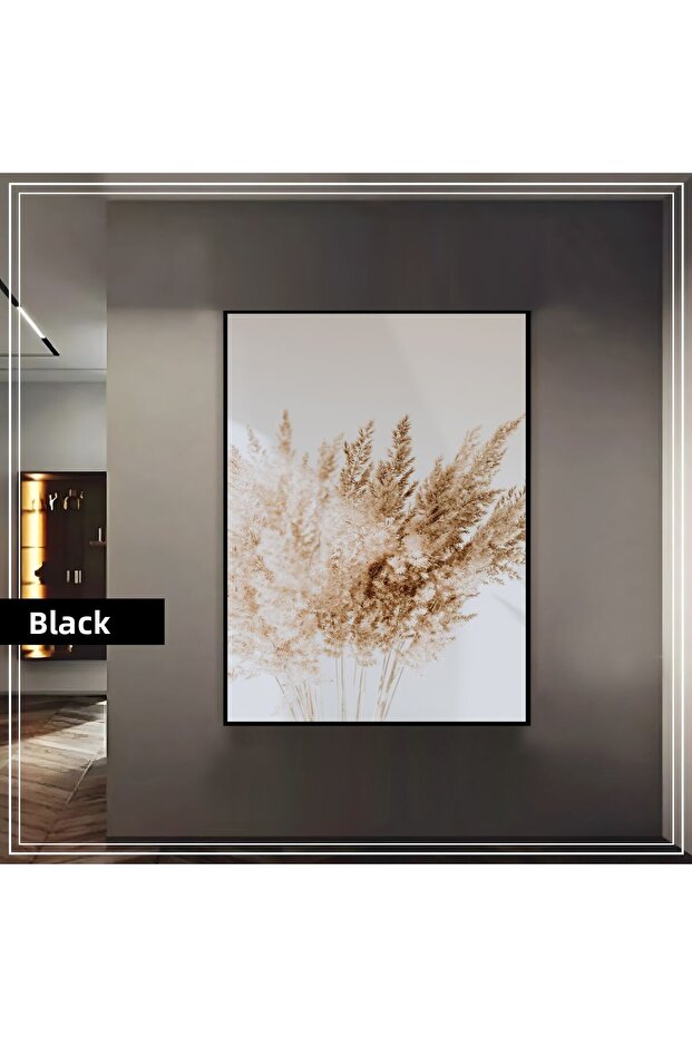 Amazing | Soft Dry Plant Decor Model | Framed Tempered Glass Table Single Vertical
