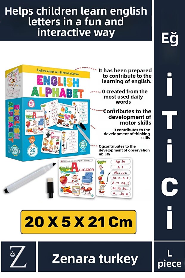 Children's Educational English Grammar Development Animal Fruit Vegetable Object Recognition English Alphabet