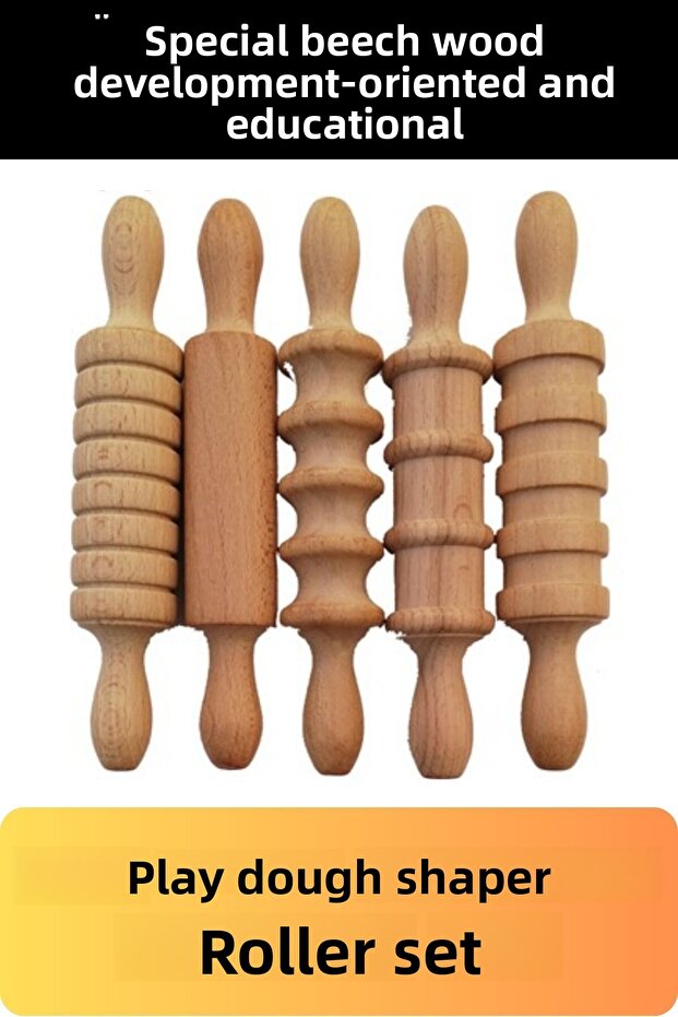 Play Dough Rolling Wooden Roller Set Shaping Traditional Rolling Pin Roller Children Entertainment Hand Skill