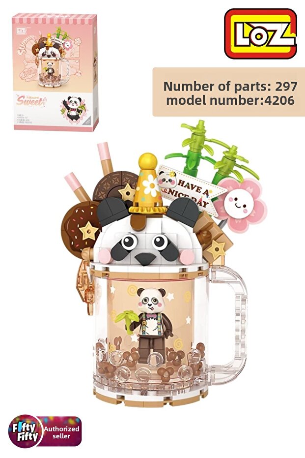 Loz Creative Series Panda Figured Cup Model 297 Piece Toy Building Set Fflz-4206