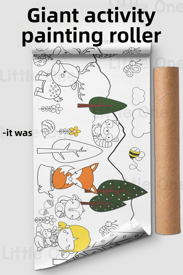لفة ورق رسم للأنشطة تحت عنوان الغابة المبهجة - 62 سم × 2.5 متر لفة عملاقة