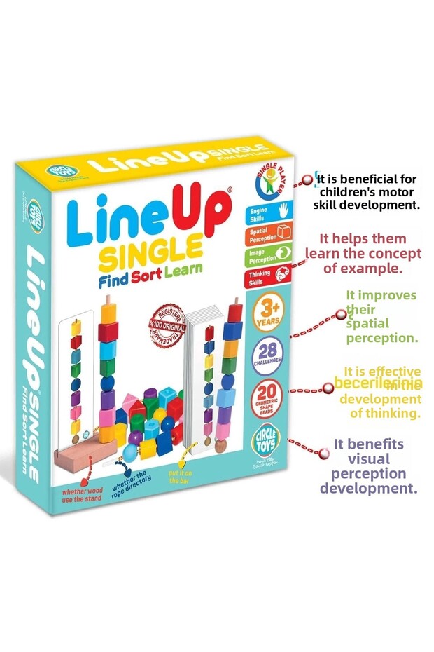 لعبة Find Sort Learn Line Up الفردية التعليمية لتطوير الذكاء والإدراك البصري للأطفال - 3