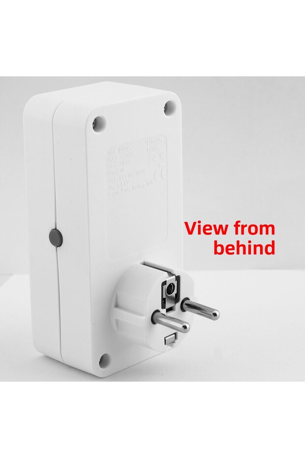 Switched Current & Surge Protected Single Socket Child Proof Plug with On/Off Button 720 Joule Ip20 - 3