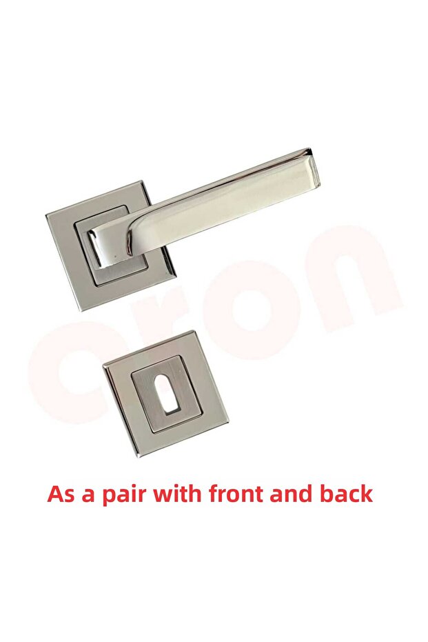New Luxury Di̇kmen (Nickel Satin) Room Door Handle Aluminum / Steel (Double with Back Plate)