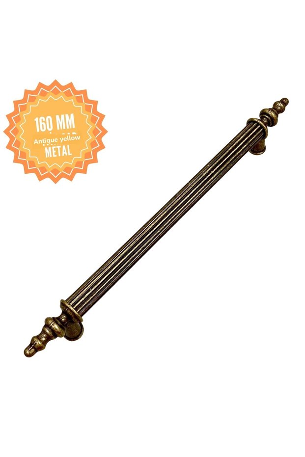 Elif Antique Yellow 160 mm Handle, Luxury Country Kitchen Furniture Cabinet Drawer Handle
