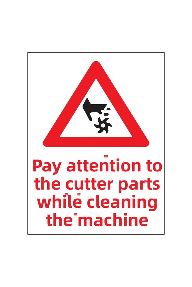 Be Careful of Cutting Parts in Metal Machine Cleaning 15 cm X 20 cm Warning Sign Diversion