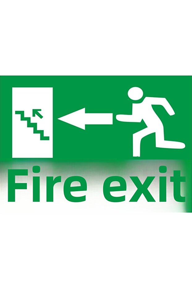 لوح خروج الحريق مع سهم يسار للخروج من الحريق - 1