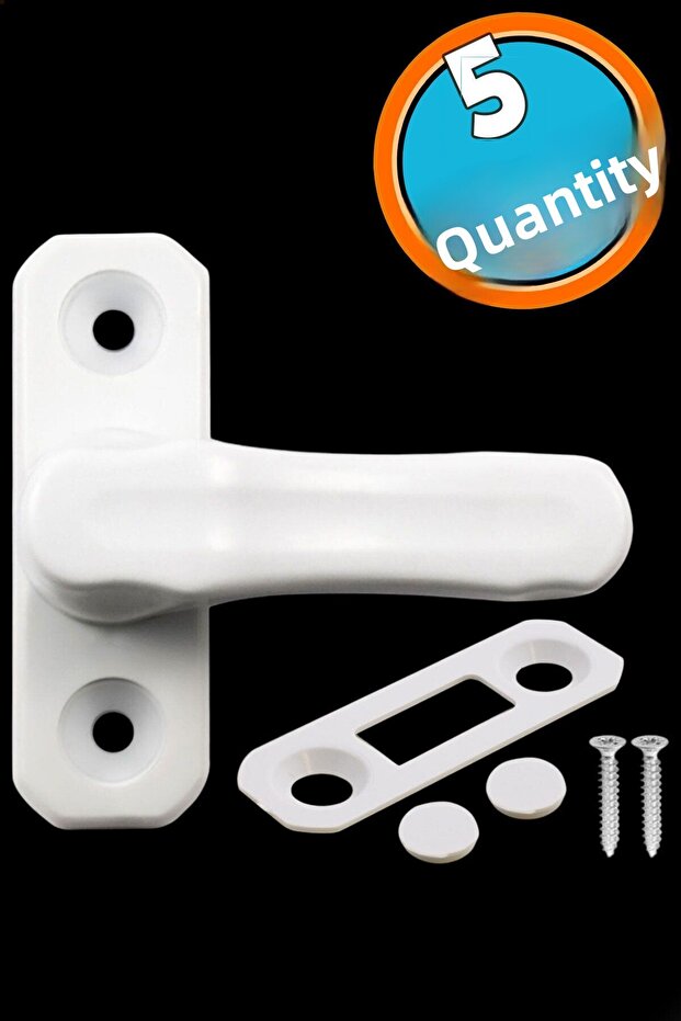(5 Pcs) Baby Child Pvc Door Window Safety Lock Latch Glass Lock White