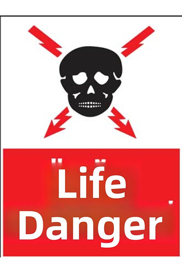 Death Hazard Adhesive Sticker 15X25 cm