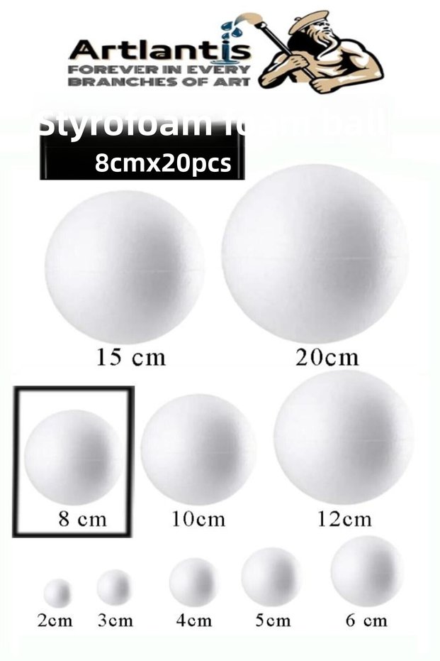 Styrofoam Foam Ball 8cm 20 Pcs Foam Ball Sphere Balls Round Styrofoam Foam Ball School Experiment Hobby Sana