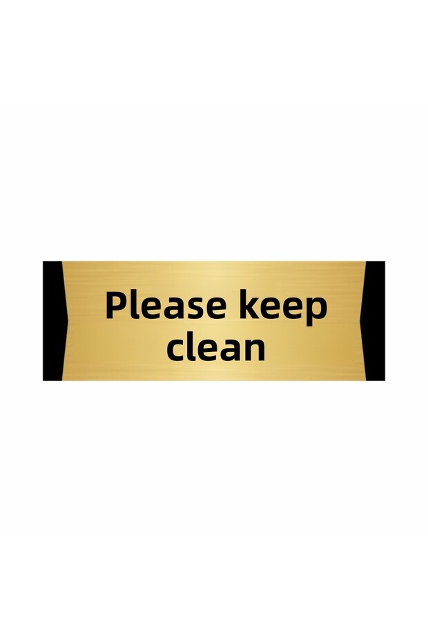 Please Keep Clean 5X20Cm Gold Color Metal Directional Sign