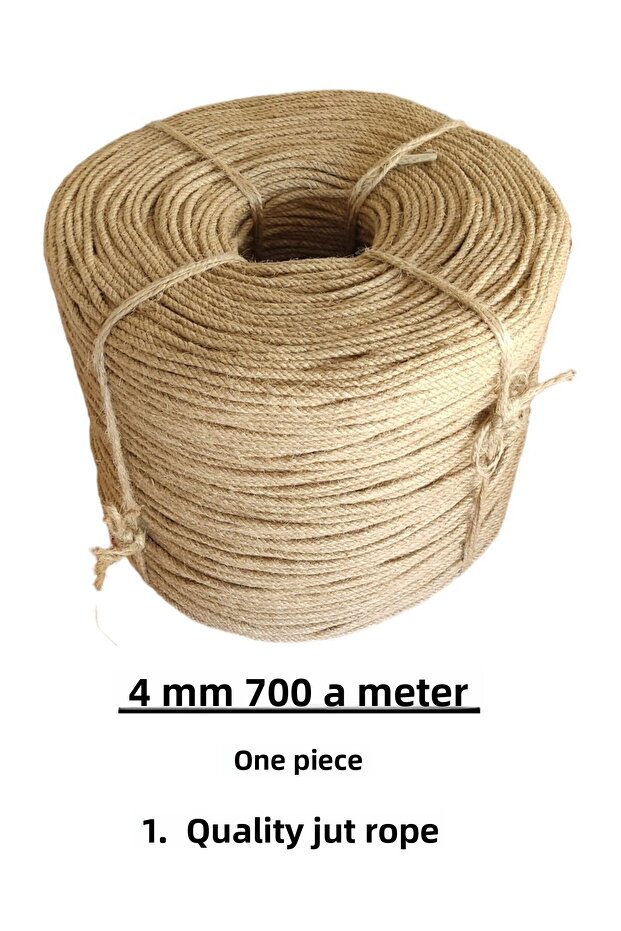 1.Quality Wicker Jute Rope String - 4 Mm, 700 Meters Single Piece Hessian String - 1
