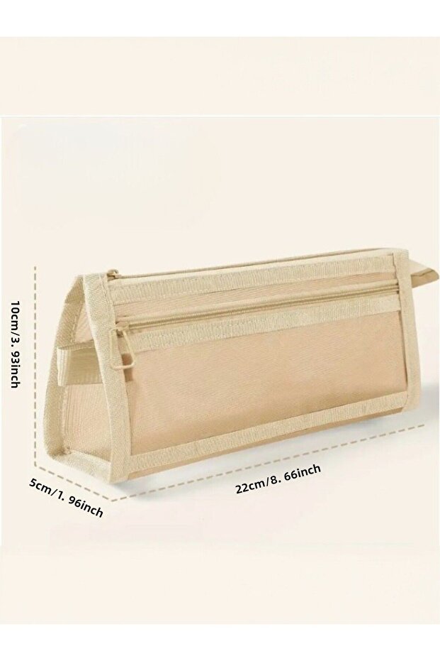 Double Layer Mesh Pen Holder Mini Travel Office Material Bag