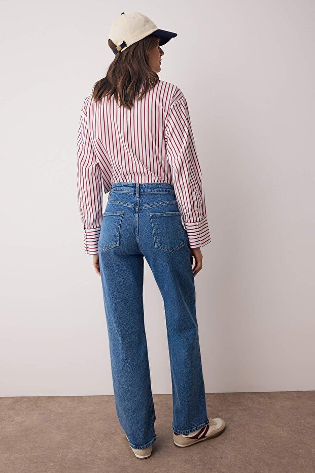 Mavi Yüksek Bel Comfort Yeni Straight Jeans TWOAW26JE00148 - 5