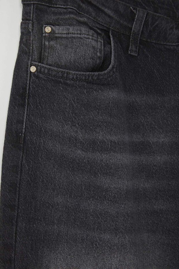 Antrasit Yüksek Bel Geniş Paça Comfort/Orta Esnek Büyük Beden Wide Leg Jeans TBBAW23CJ00020 - 8