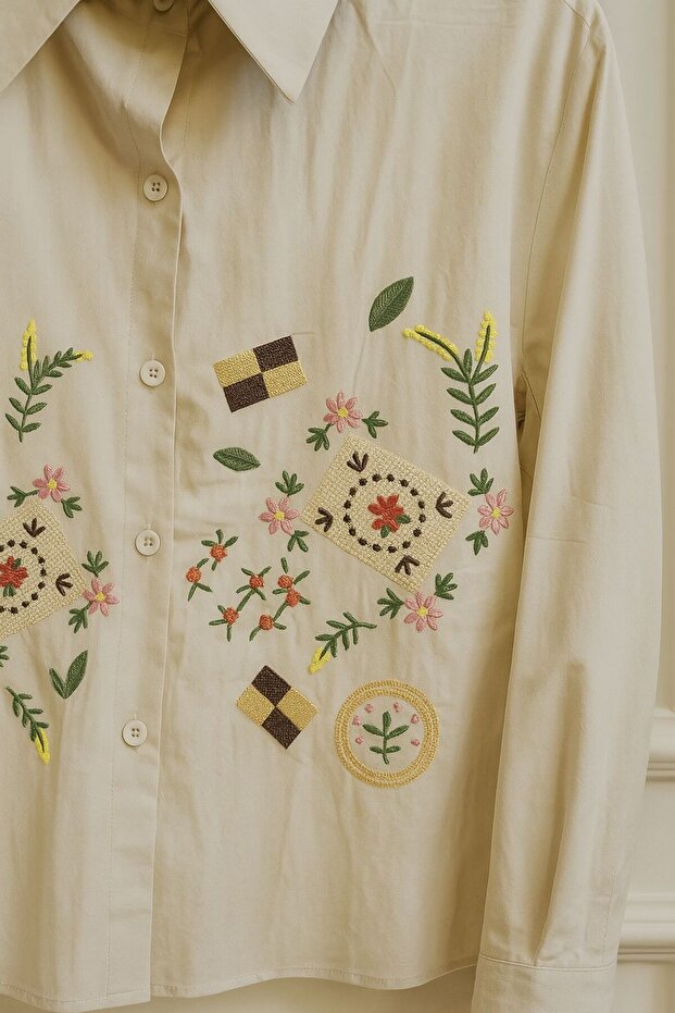 İşlemeli Motifli Gömlek - 2