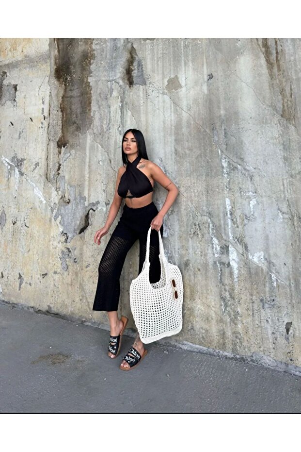 Summer Beach Pants with Openwork - 1