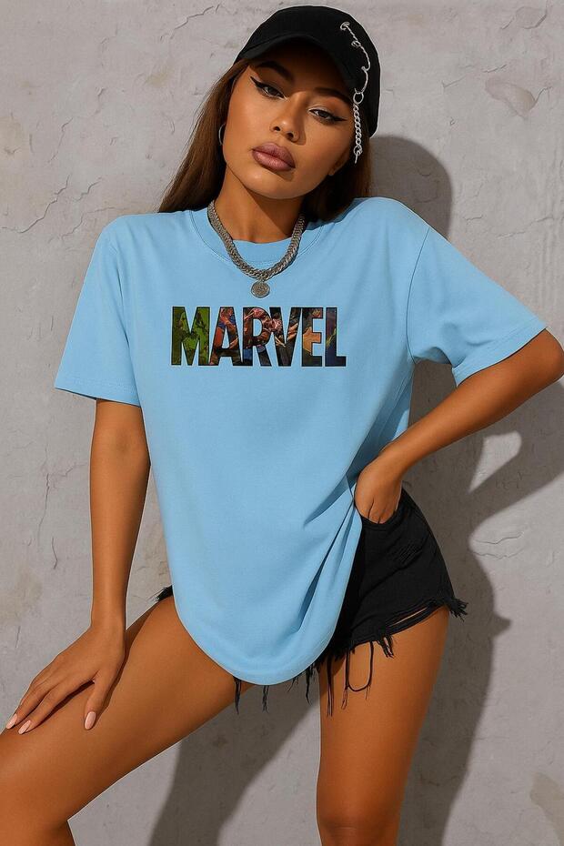 Marvel Printed Oversize White T-shirt