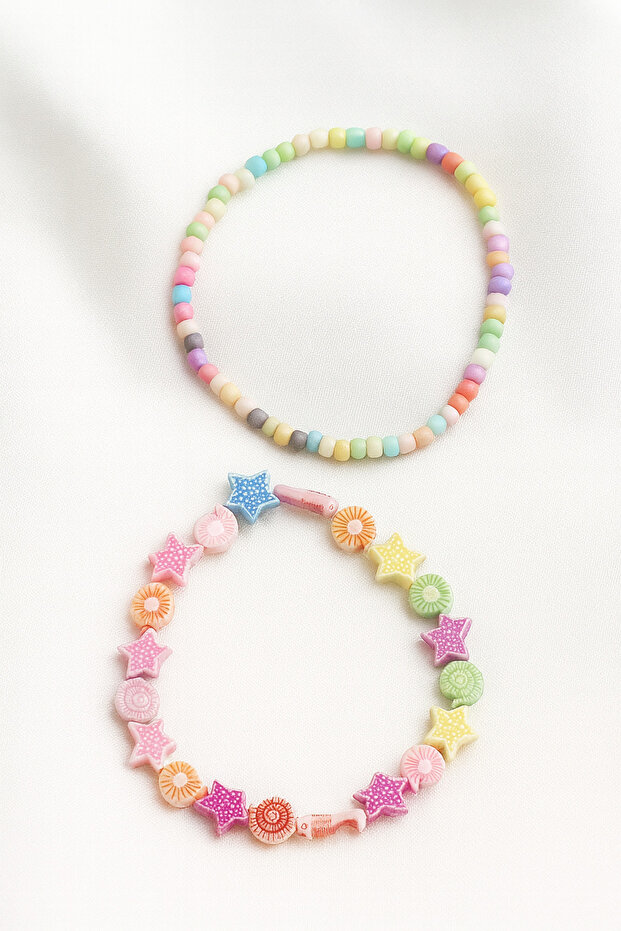 Colorful Anklet Set – Starfish, Shell and Bead Detail