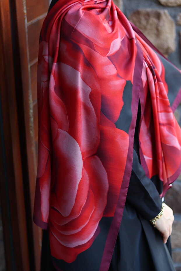 شال حجاب قطني بنمط روسا - 5