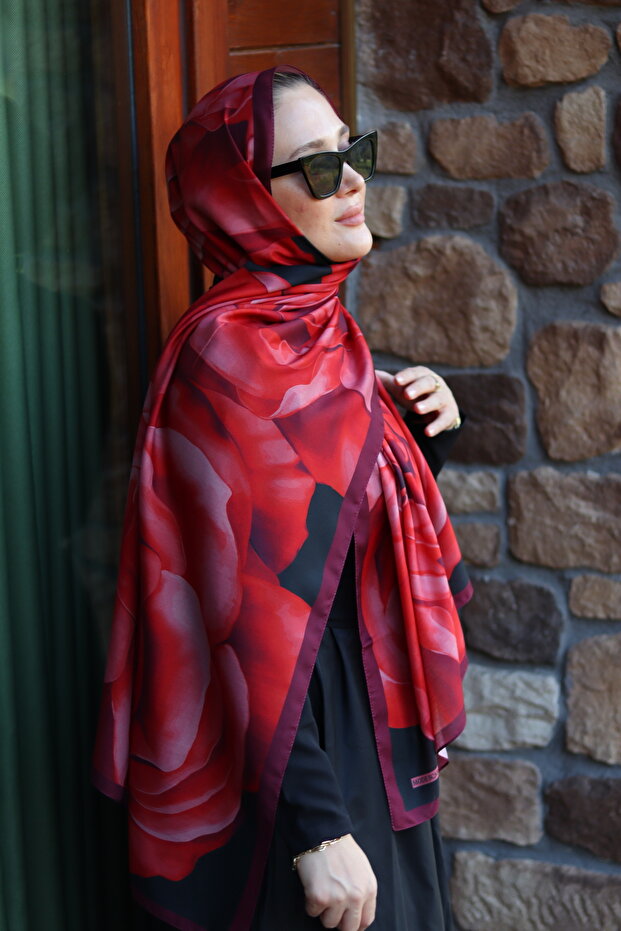 شال حجاب قطني بنمط روسا - 2