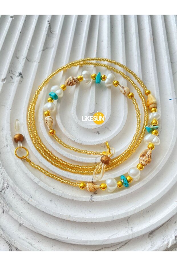Turquoise Stone Women's Glasses Strap Glasses Rope (Double Wrapped Necklace)