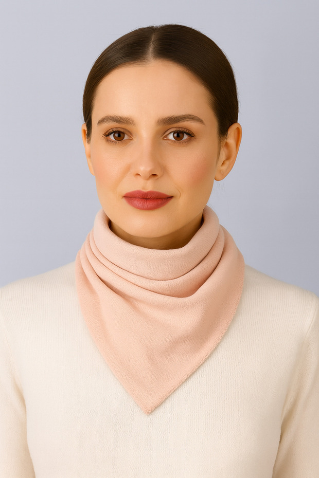 Tek Renk Triko Fular - 1