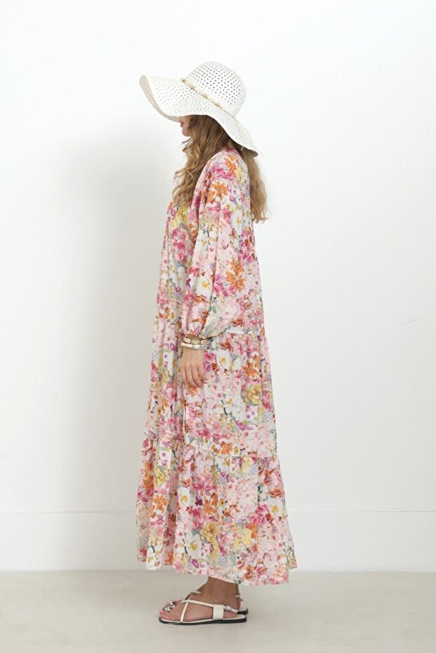 Çiçek desenli elbise - 4