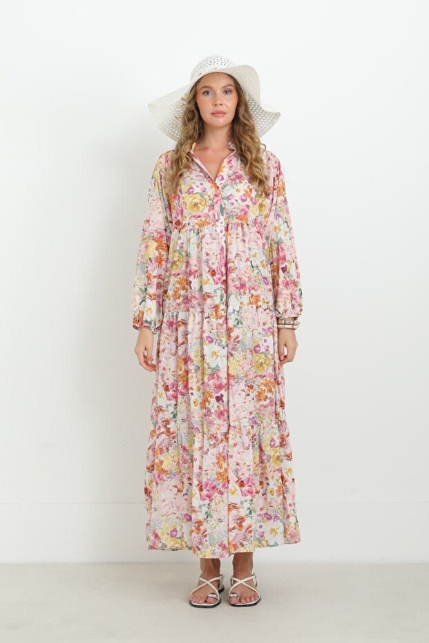 Çiçek desenli elbise - 1