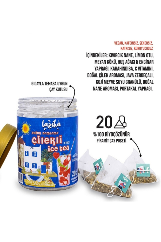 Soğuk Demleme Naneli Çileli Detoks Çayı-20'li PLA Piramit Poşet - 2