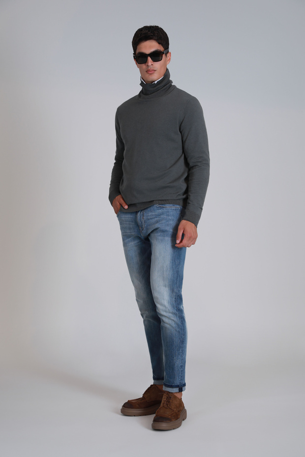 Axel Smart Jean Erkek Pantolon Slim Fit Mavi - 3