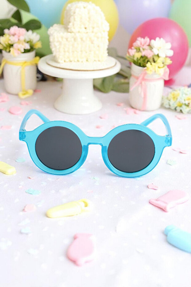 Nordic Round Matte 0-10 Years Old Uv400 Certified Light Blue Children's Sunglasses