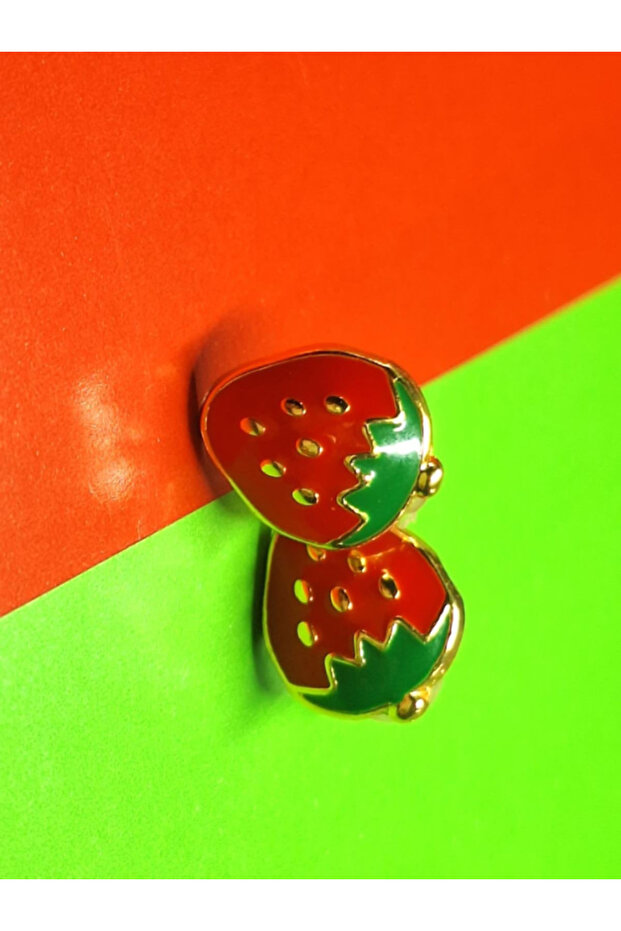 çilek çelik küpe - 2