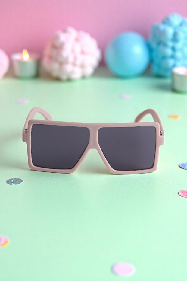 Square 0-10 Years Old Uv400 Certified Beige Cream Children's Sunglasses